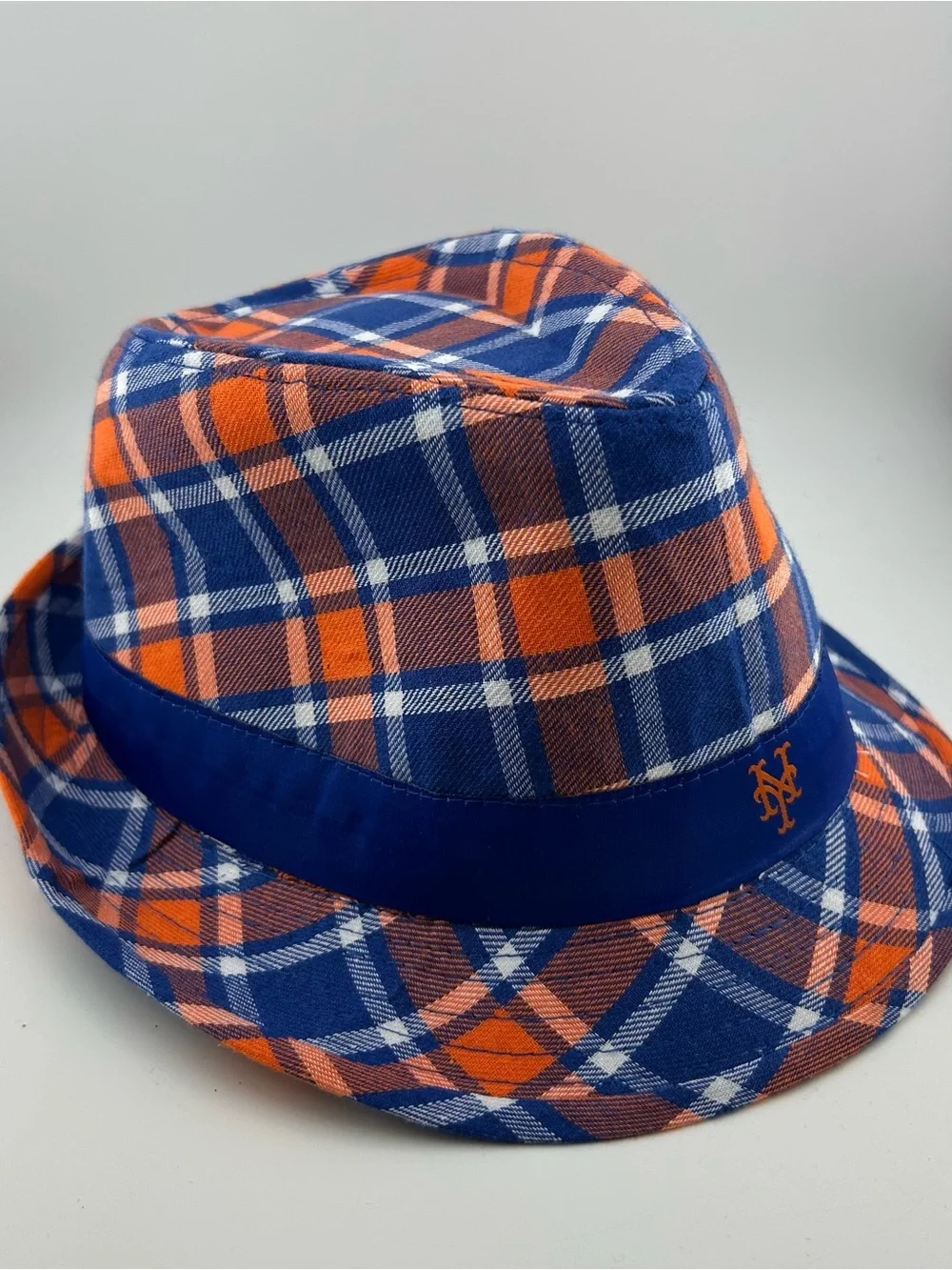 New York Mets 2016 Plaid Fedora Hat BDA Orange Blue Gulf Citi Field SGA MLB
